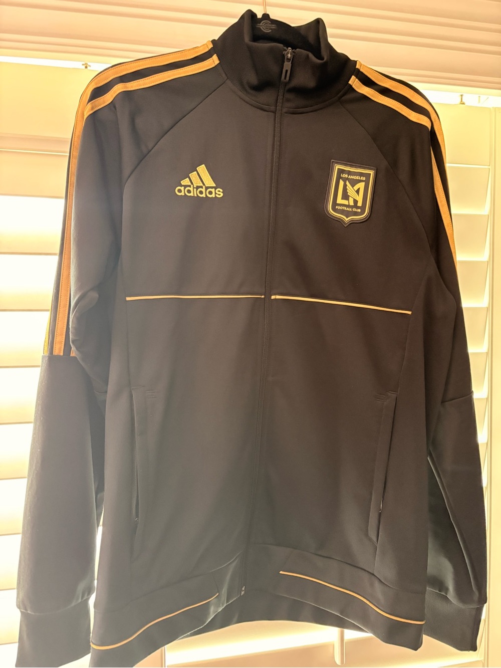 adidas Black Track Jacket with Gold Accents